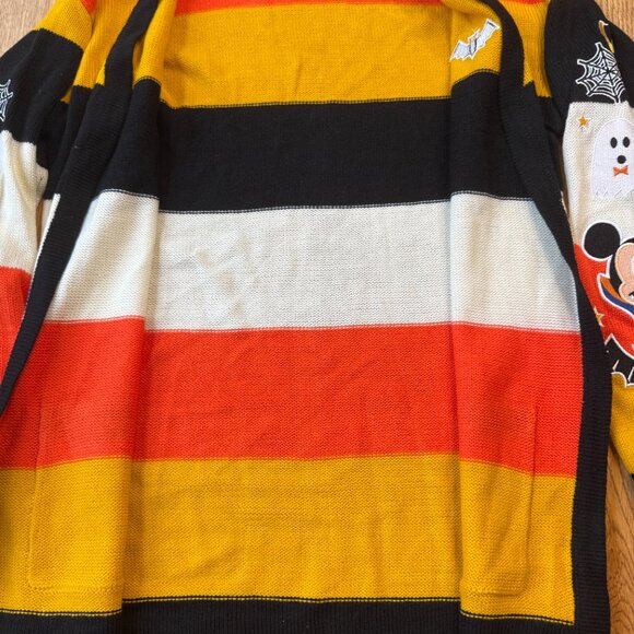 Disney Her Universe Halloween Striped Cardigan Mickey Candy Corn Small NWT - Picture 7 of 10